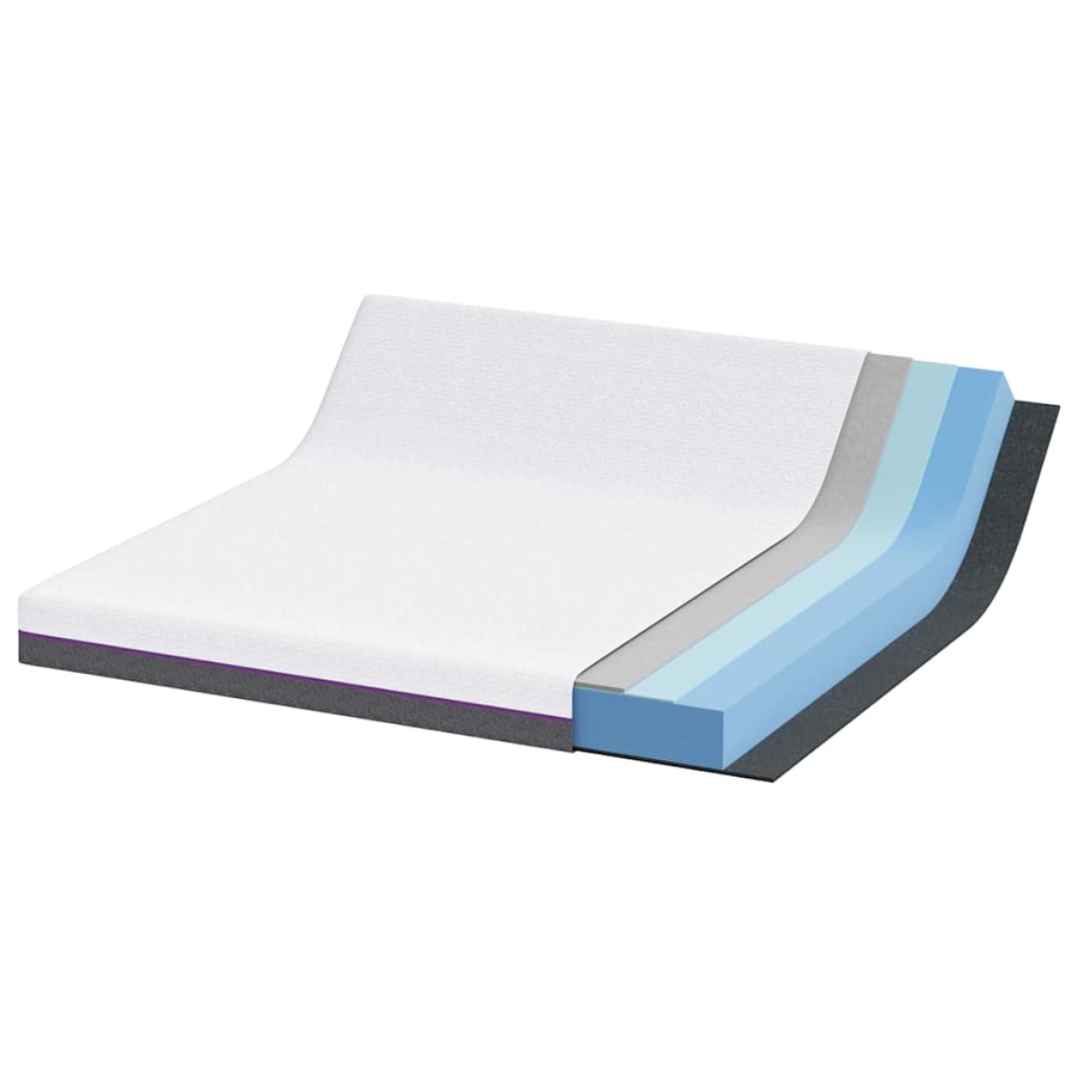 vidaXL Στρώμα Αφρού Μνήμης Μέτριο 180 x 200 cm Λευκό και Γκρι