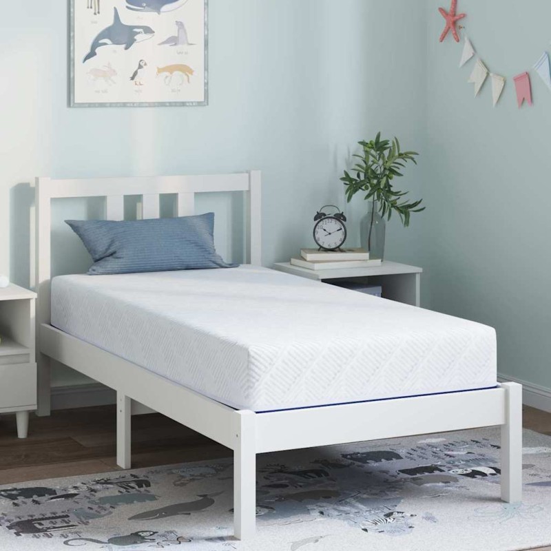 vidaXL Στρώμα Λευκό και Μπλε 80 x 160 cm Ζακάρ ύφασμα