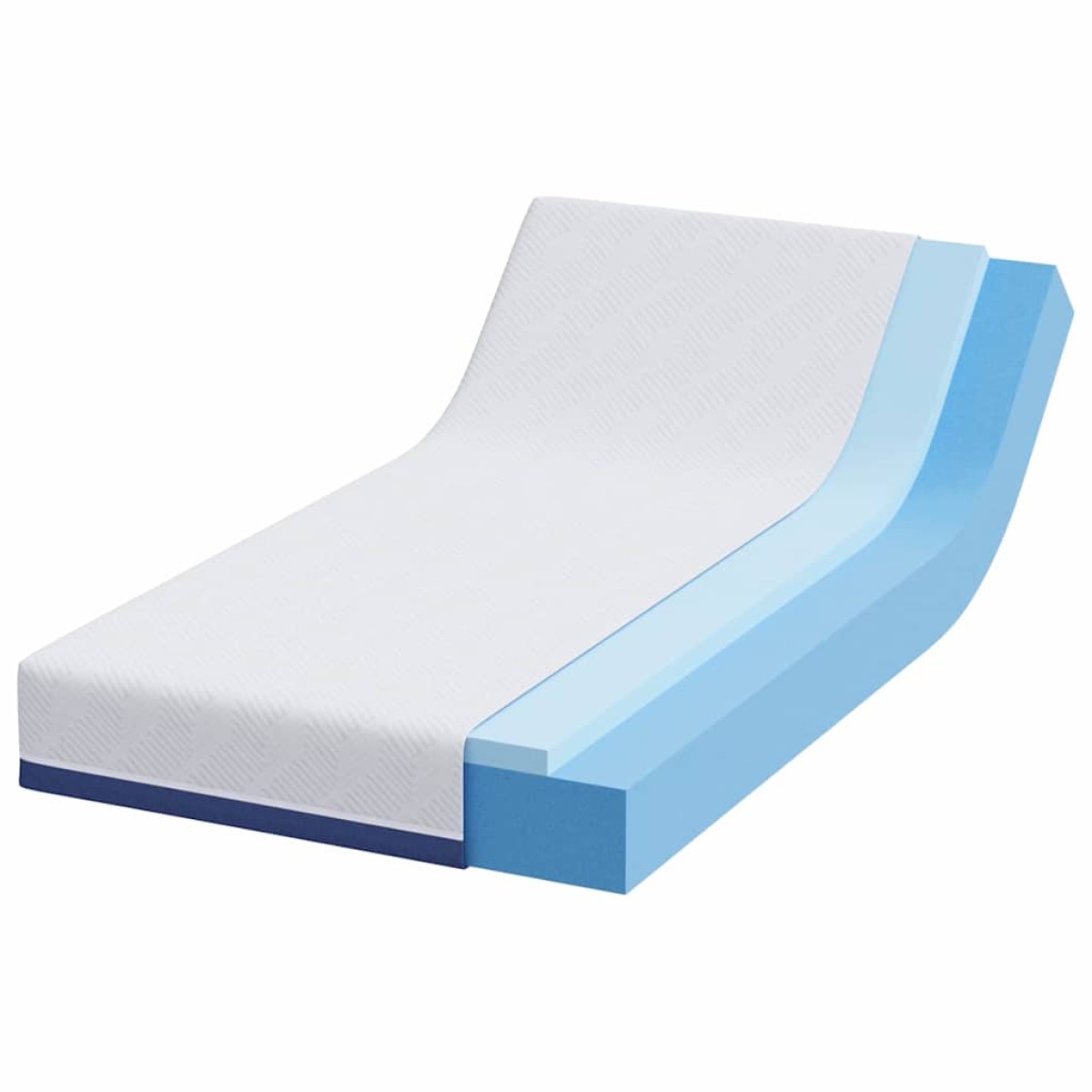 vidaXL Στρώμα Λευκό και Μπλε 90 x 200 cm Ζακάρ ύφασμα