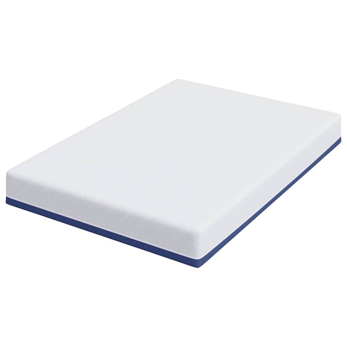 vidaXL Στρώμα Λευκό και Μπλε 160 x 200 cm Ζακάρ ύφασμα