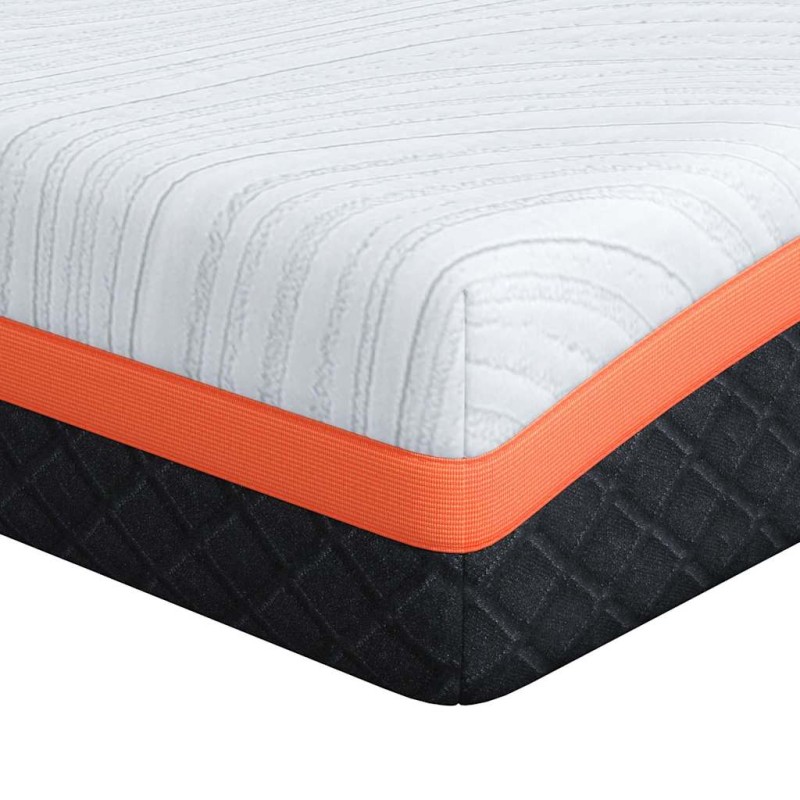 vidaXL Στρώμα Λευκό και Μαύρο 100 x 200 cm Ζακάρ ύφασμα