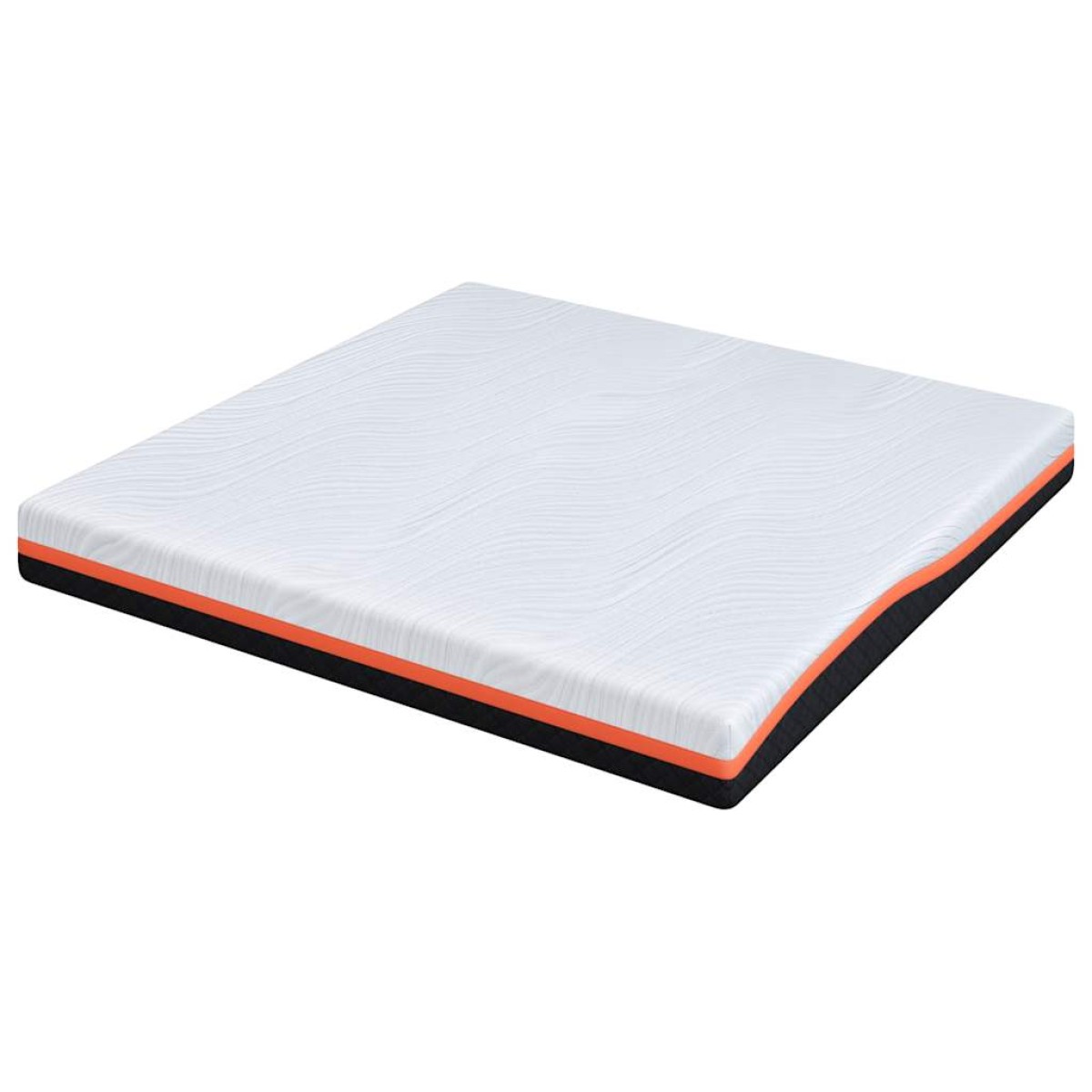 vidaXL Στρώμα Λευκό και Μαύρο 180 x 200 cm Ζακάρ ύφασμα