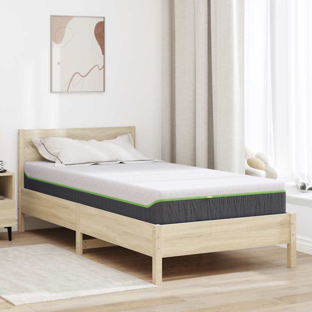 vidaXL Στρώμα Λευκό και Γκρι 100 x 200 cm Ζακάρ ύφασμα