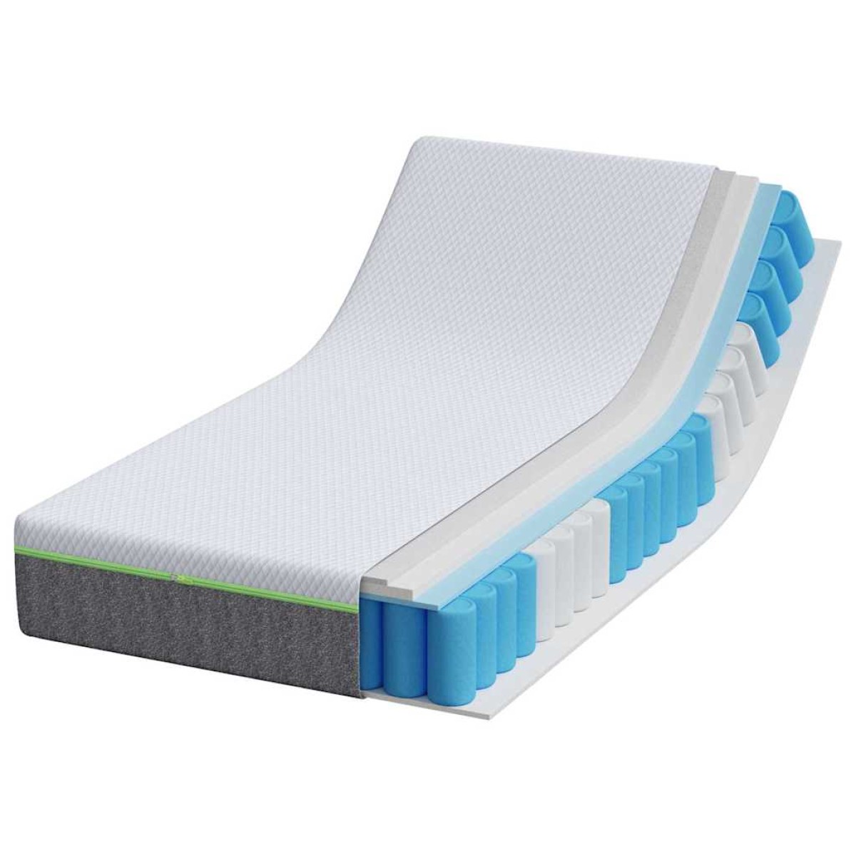 vidaXL Στρώμα Λευκό και Γκρι 80 x 160 cm Ζακάρ ύφασμα