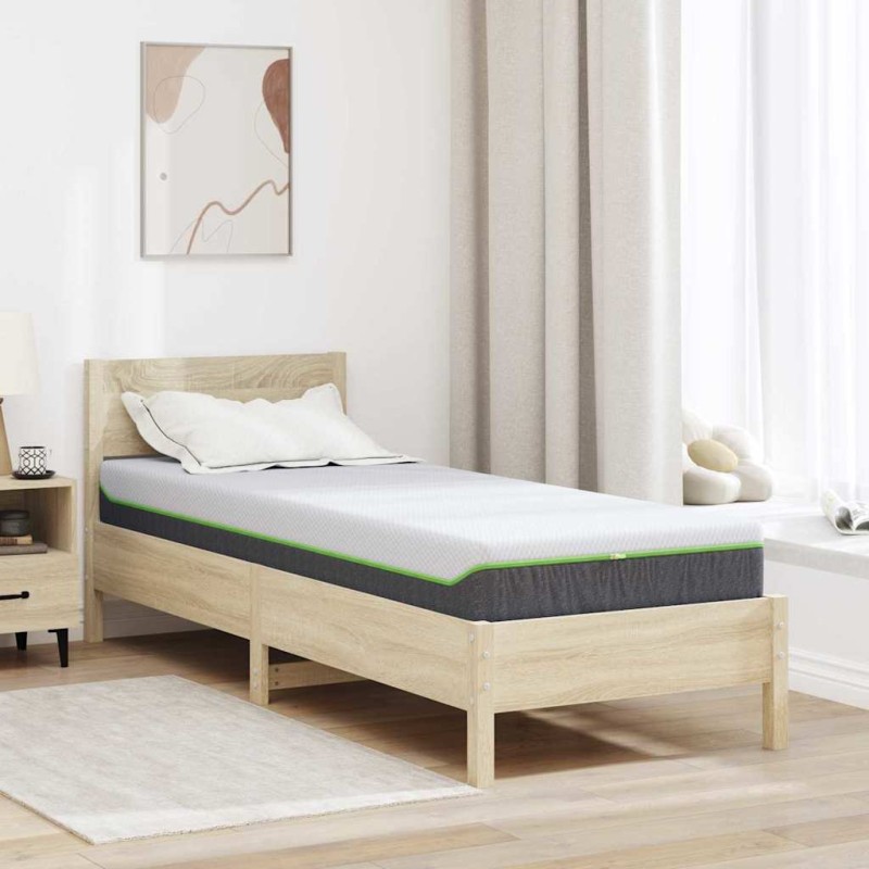 vidaXL Στρώμα Λευκό και Γκρι 80 x 200 cm Ζακάρ ύφασμα