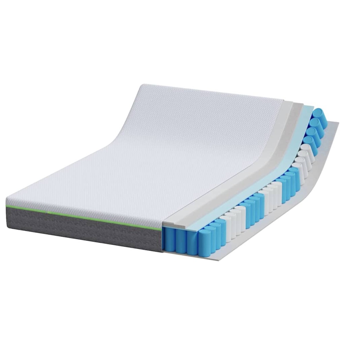 vidaXL Στρώμα Λευκό και Γκρι 140 x 200 cm Ζακάρ ύφασμα