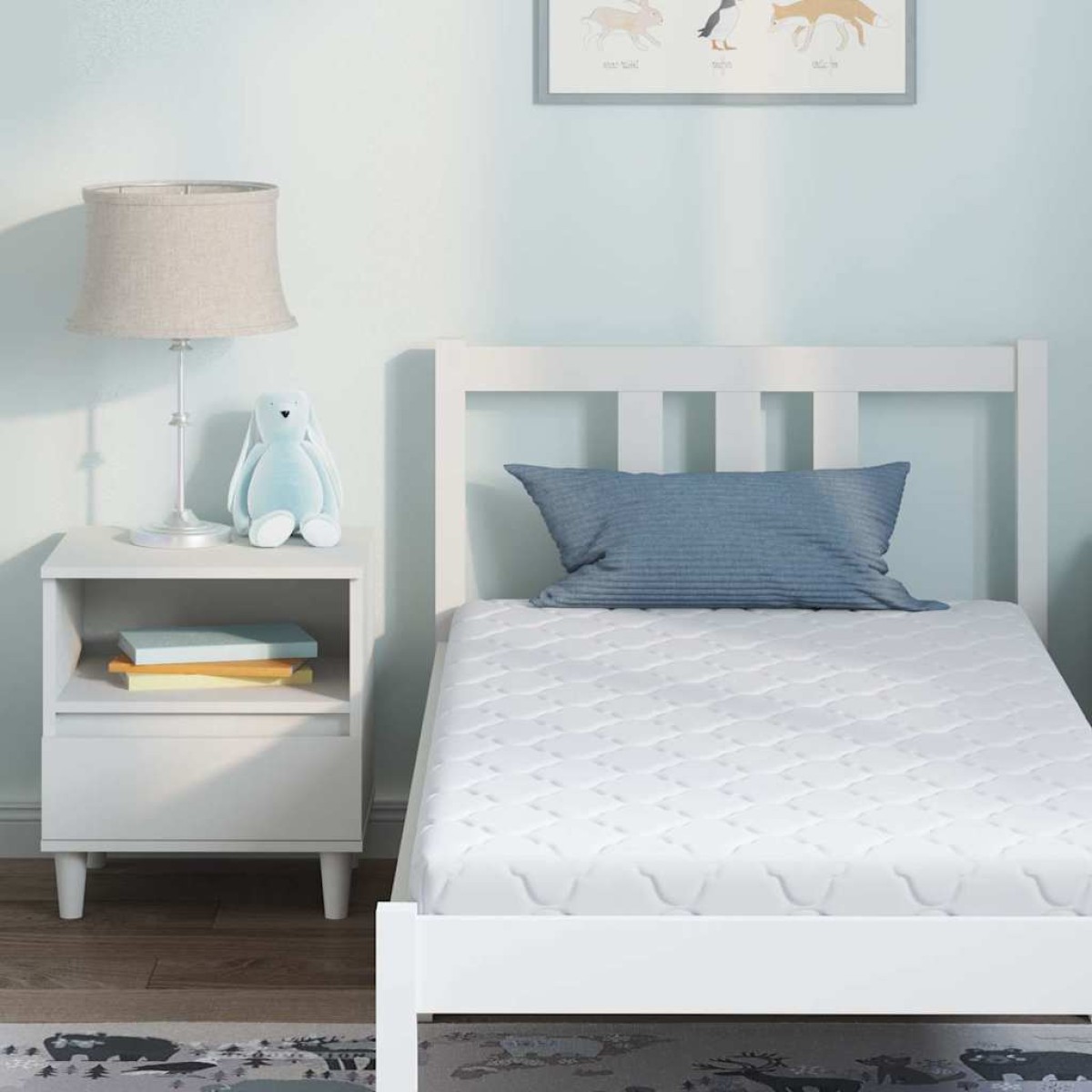 vidaXL Στρώμα Λευκό 80 x 160 cm Ζακάρ ύφασμα
