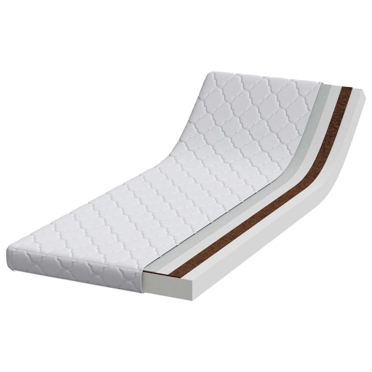 vidaXL Στρώμα Λευκό 70 x 200 cm Ζακάρ ύφασμα