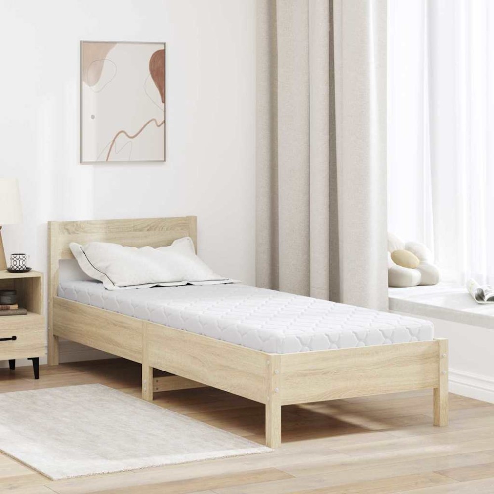 vidaXL Στρώμα Λευκό 80 x 200 cm Ζακάρ ύφασμα