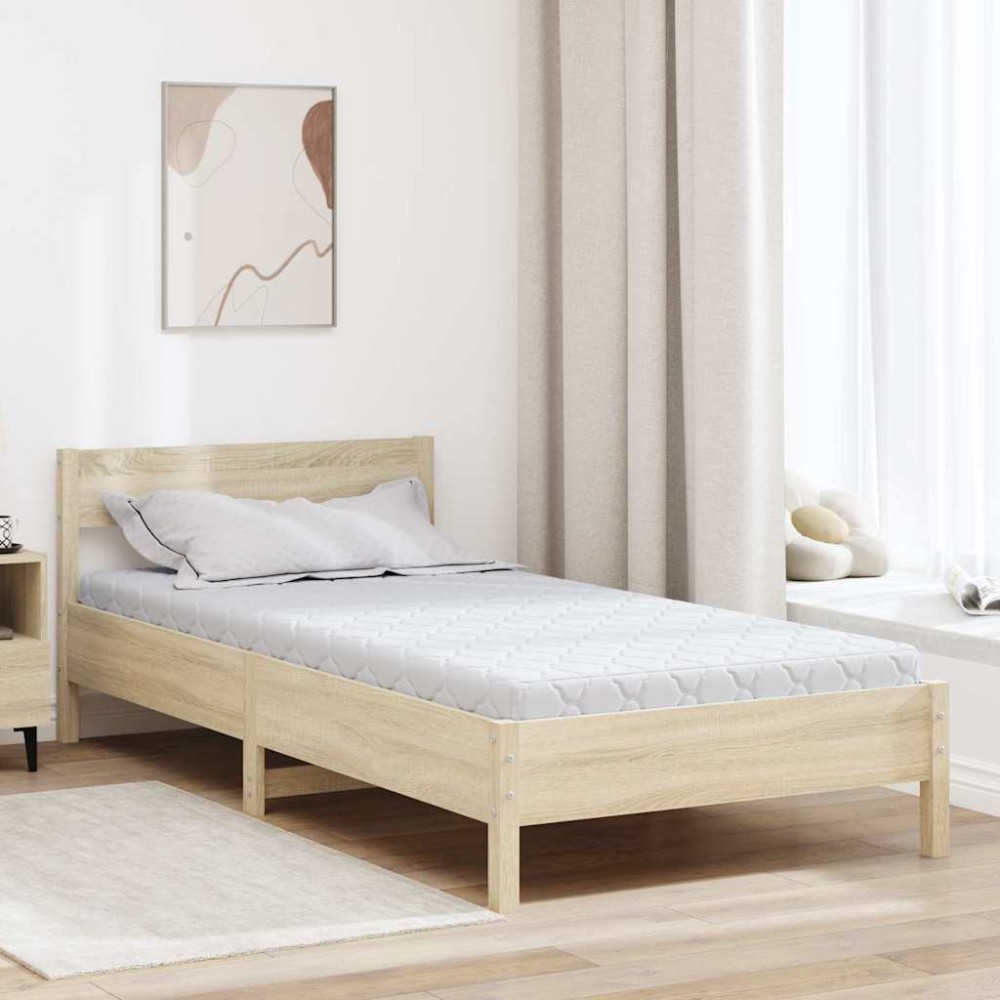 vidaXL Στρώμα Λευκό 100 x 200 cm Ζακάρ ύφασμα