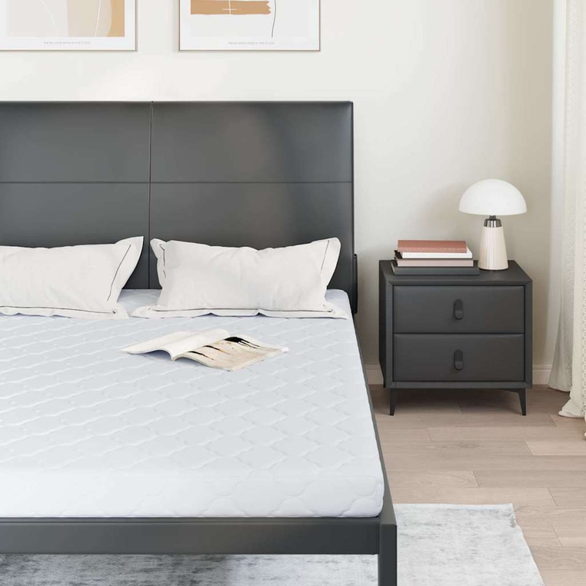 vidaXL Στρώμα Λευκό 140 x 190 cm Ζακάρ ύφασμα