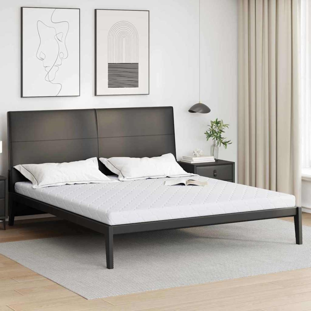 vidaXL Στρώμα Λευκό 180 x 200 cm Ζακάρ ύφασμα