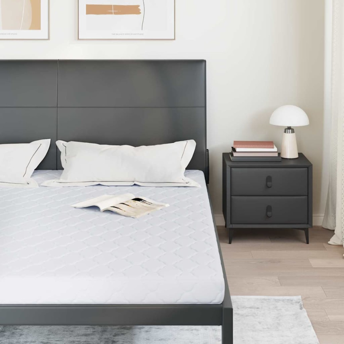 vidaXL Στρώμα Λευκό 180 x 200 cm Ζακάρ ύφασμα