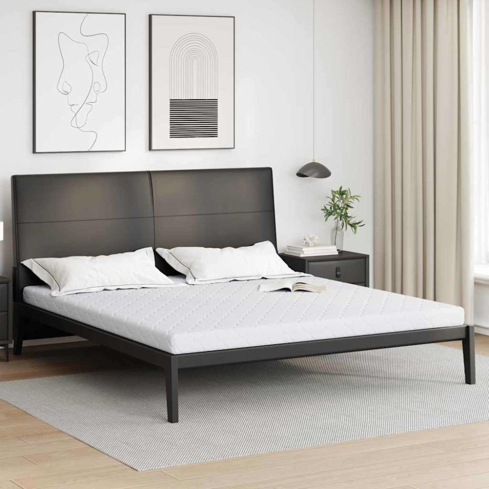 vidaXL Στρώμα Λευκό 200 x 200 cm Ζακάρ ύφασμα