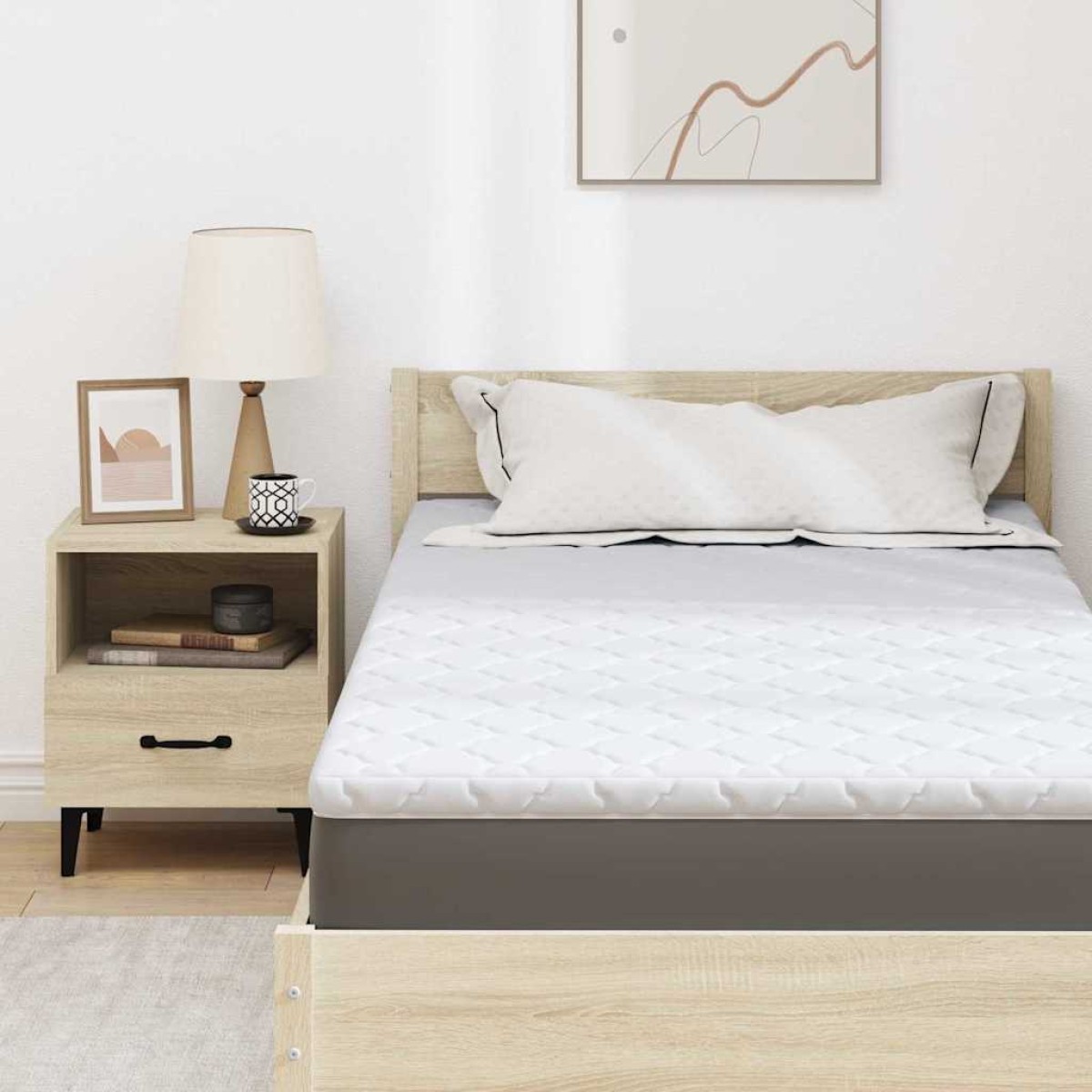 vidaXL Κουβέρτα Καρύδας Λευκό 100 x 200 cm Ζακάρ ύφασμα