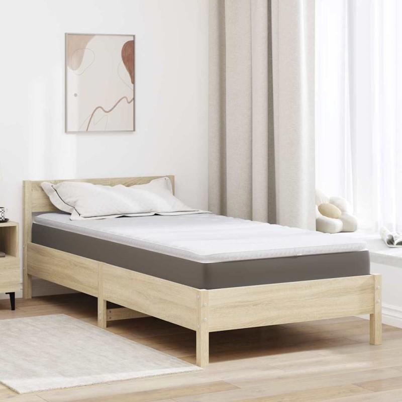 vidaXL Στρώμα επικάλυψης Λευκό 120 x 200 cm Υφασμα Πλεκτό