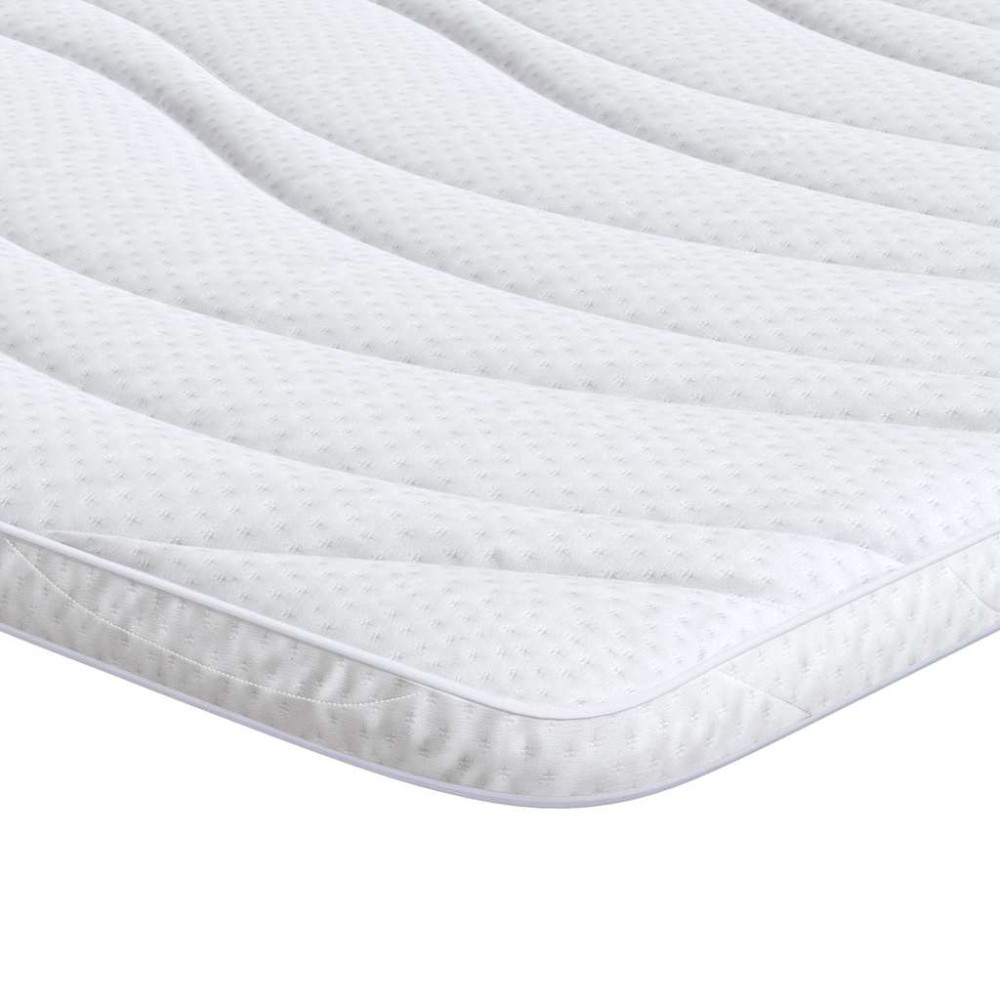 vidaXL Στρώμα επικάλυψης Λευκό 160 x 200 cm Υφασμα Πλεκτό