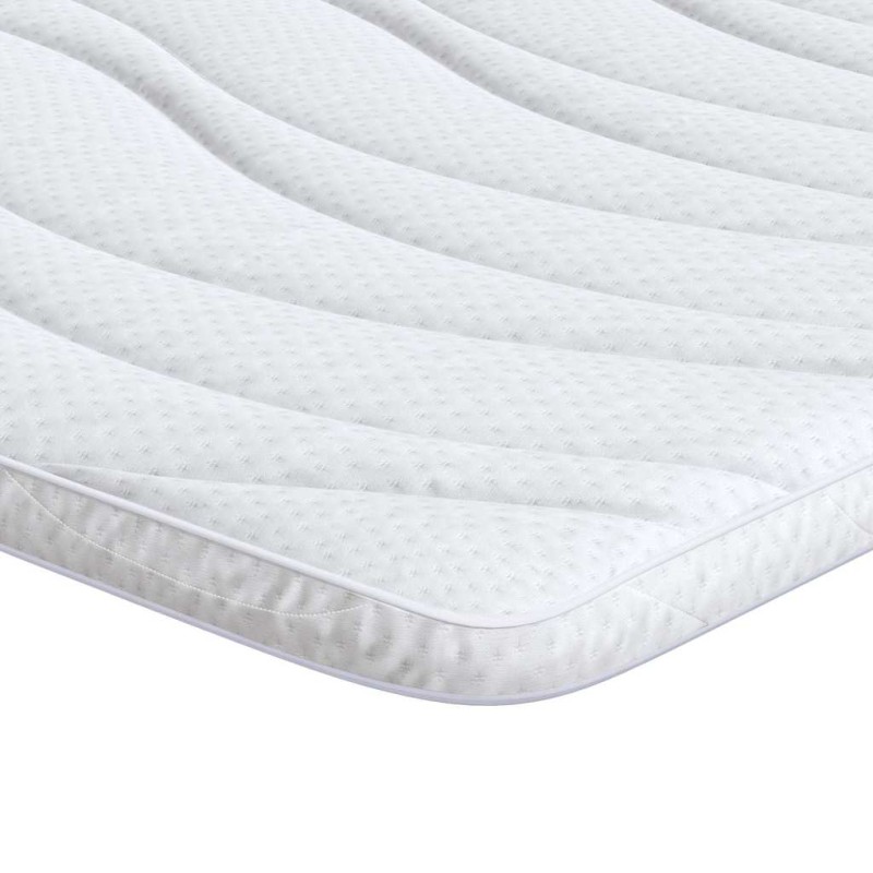 vidaXL Στρώμα επικάλυψης Λευκό 200 x 200 cm Υφασμα Πλεκτό