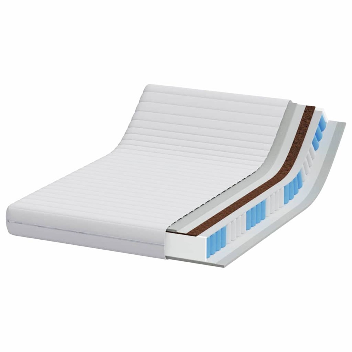 vidaXL Στρώμα Λευκός 140 x 190 cm Τσέπες ελατηρίων
