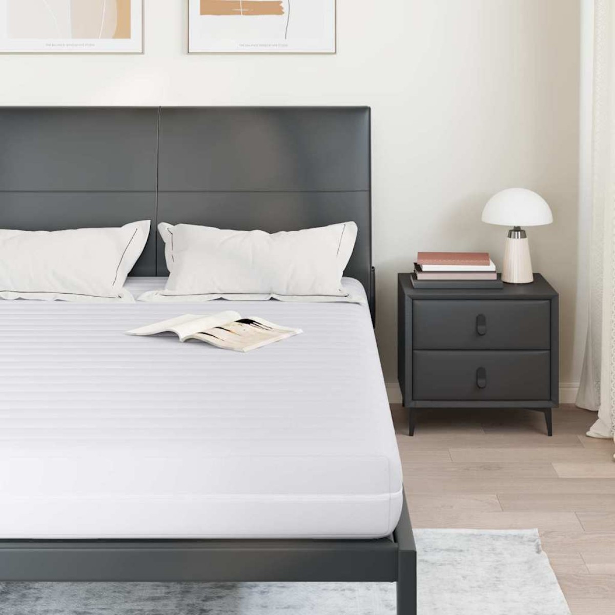 vidaXL Στρώμα Λευκός 140 x 200 cm Τσέπες ελατηρίων