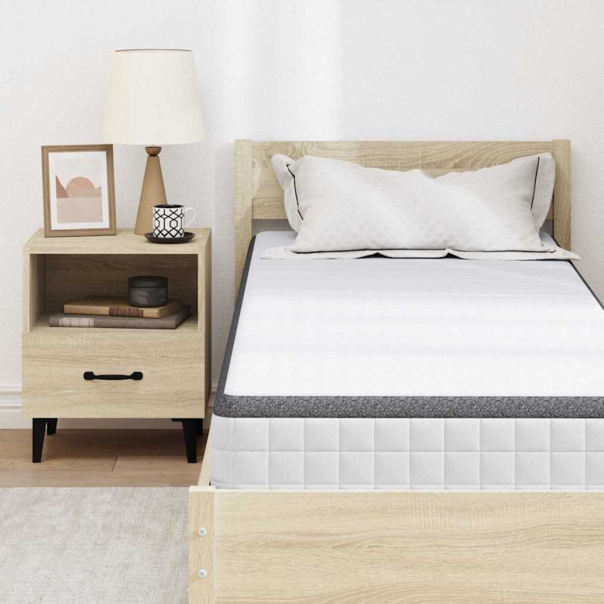vidaXL Στρώμα Λευκό και Γκρι 80 x 200 cm Σαμπρέλα Bonell