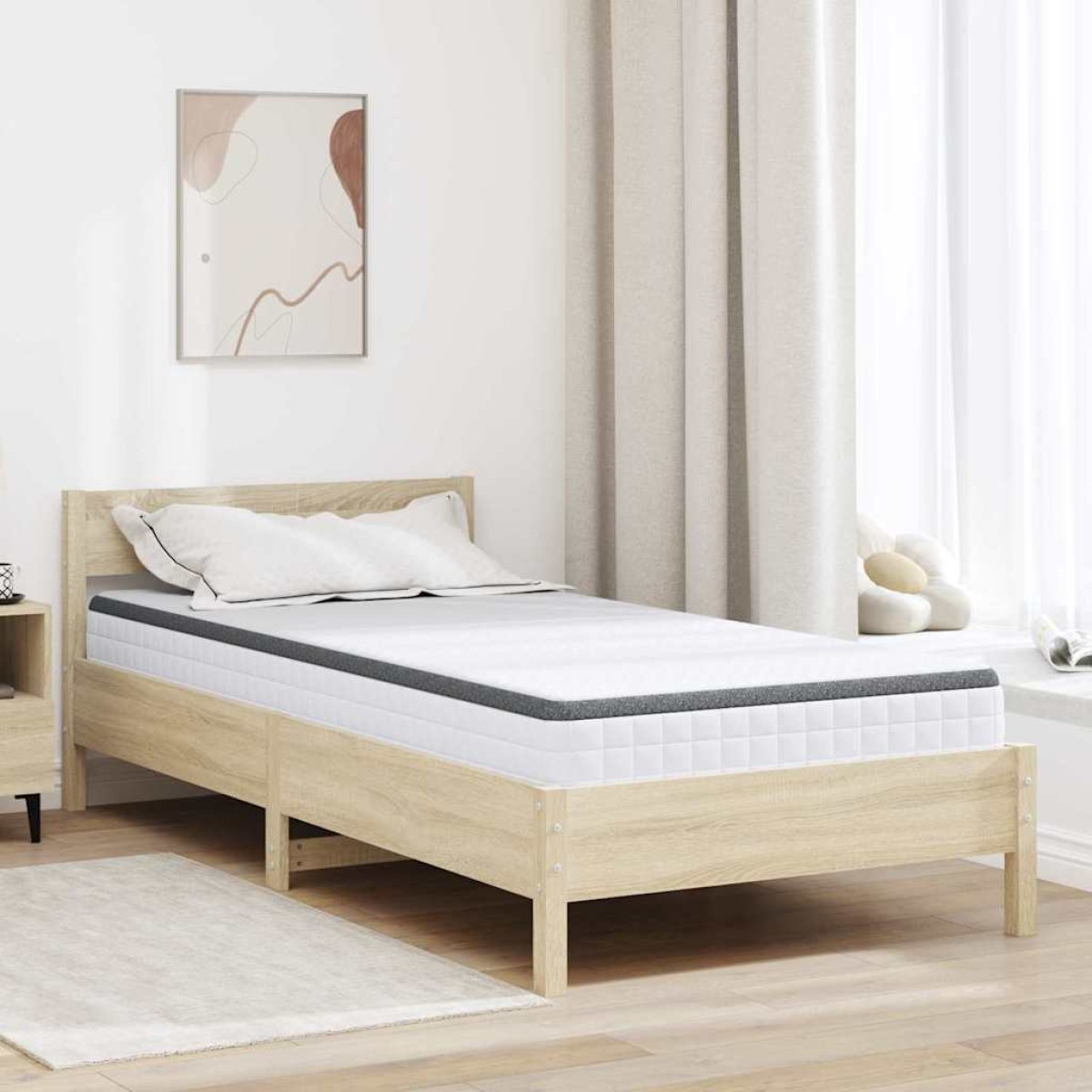 vidaXL Στρώμα Λευκό και Γκρι 100 x 200 cm Σαμπρέλα Bonell