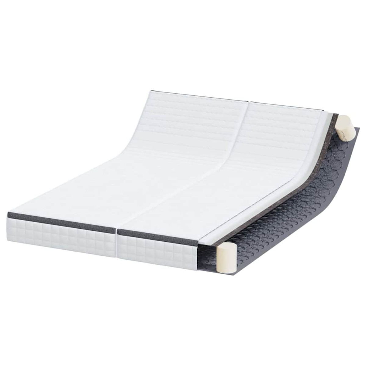 vidaXL Στρώμα 2 τμχ. Μέτρια μαλακό 70 x 200 cm Λευκό και Γκρι