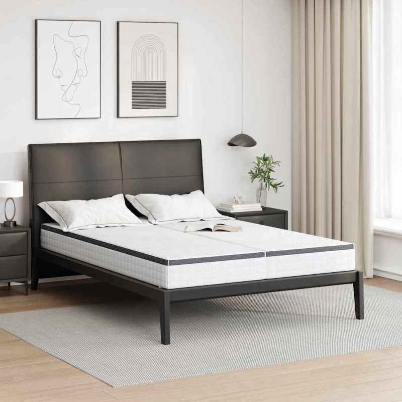 vidaXL Στρώμα 2 τμχ. Μέτρια μαλακό 70 x 200 cm Λευκό και Γκρι