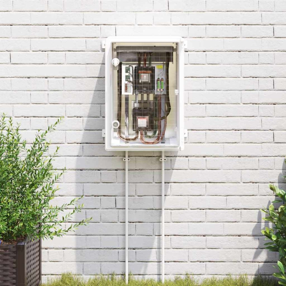 vidaXL Ντουλάπι Ελέγχου Γκρι 42 x 19,5 x 50 εκ ΑΒΣ Πλαστικό