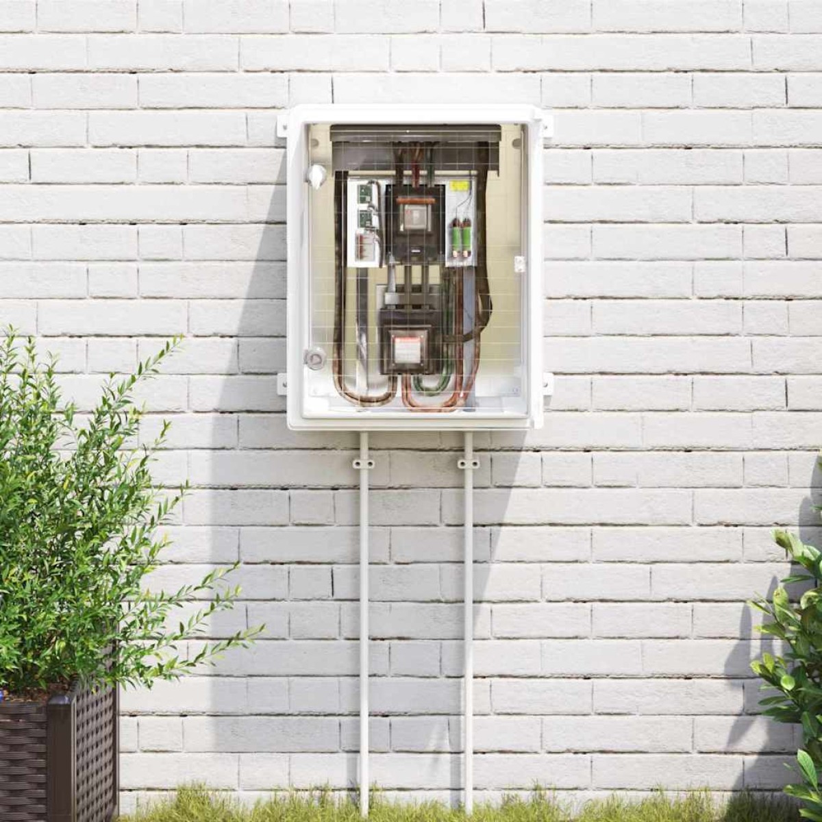 vidaXL Ντουλάπι Ελέγχου Γκρι 47 x 24 x 50 εκ ΑΒΣ Πλαστικό