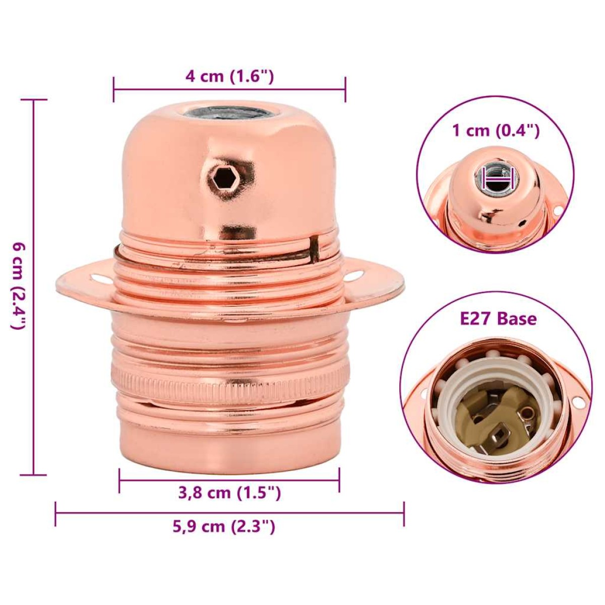 vidaXL Λαμπτήρες 2 τεμάχια Rose Gold E27