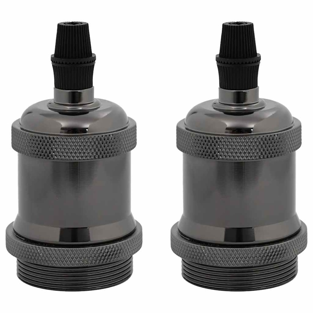 vidaXL Λαμπτήρες 2 τεμάχια γυαλιστερό μαύρο E27