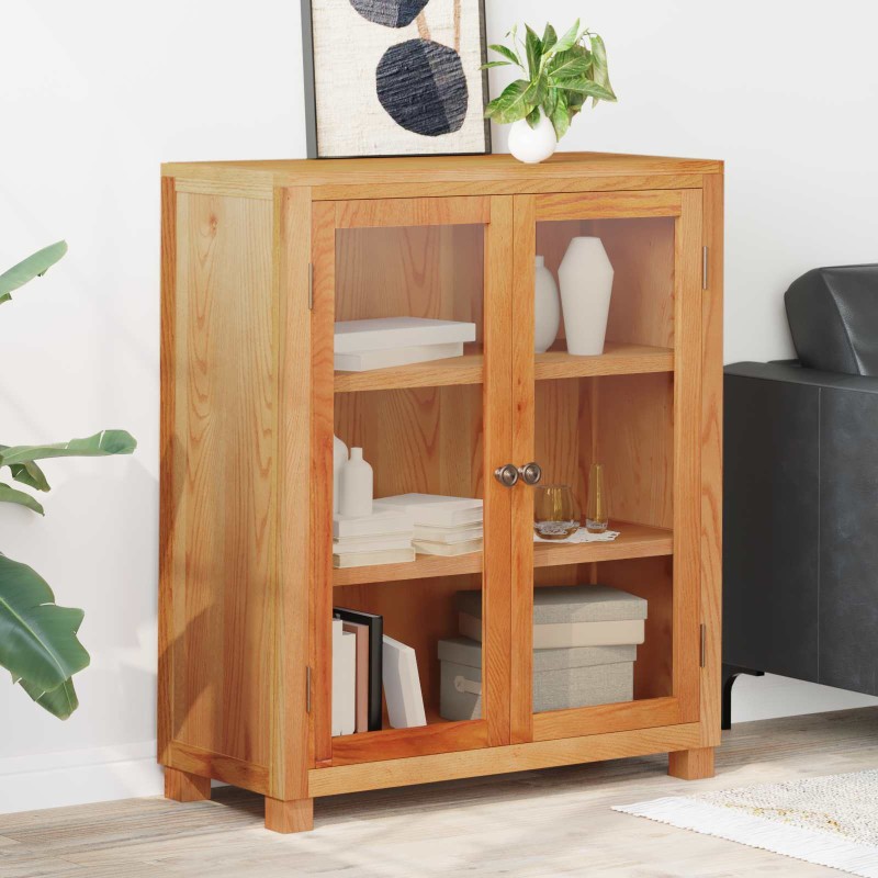 vidaXL Ντουλαπιού με ράφι Καφέ 80 x 35 x 95 εκ Στερεό Ξύλο Δρυός