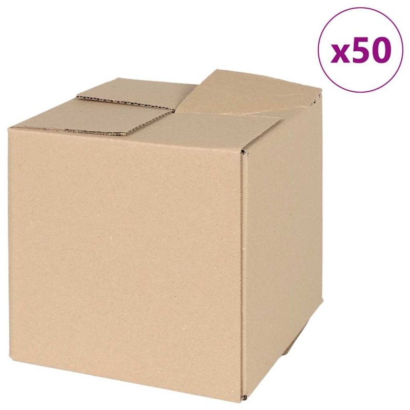 vidaXL Πτυσσόμενο Κουτί 50 τμχ. Φυσικό 20 x 20 x 20 εκ. Χαρτόνι