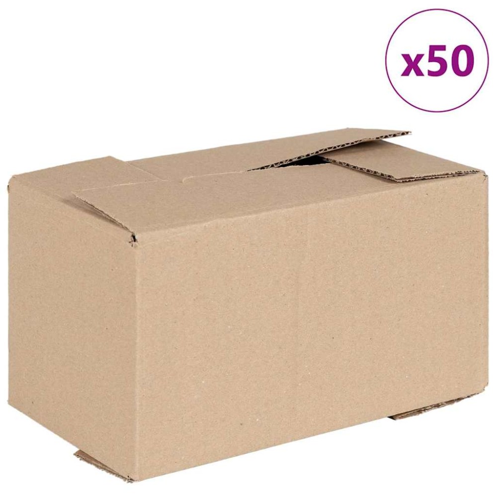 vidaXL Πτυσσόμενο Κουτί 50 τμχ. Φυσικό 24 x 13 x 13 εκ. Χαρτόνι