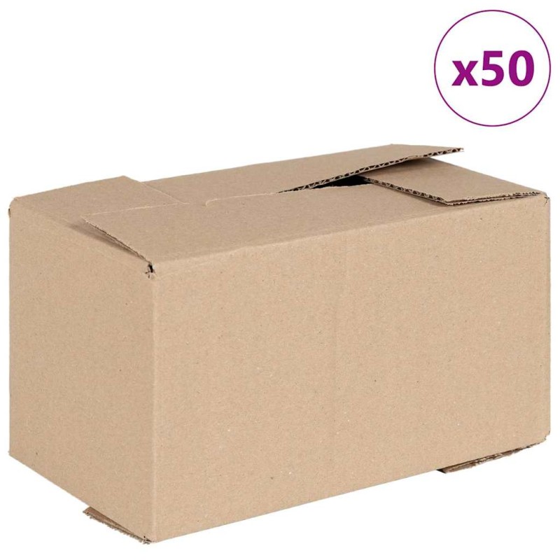 vidaXL Πτυσσόμενο Κουτί 50 τμχ. Φυσικό 24 x 13 x 13 εκ. Χαρτόνι