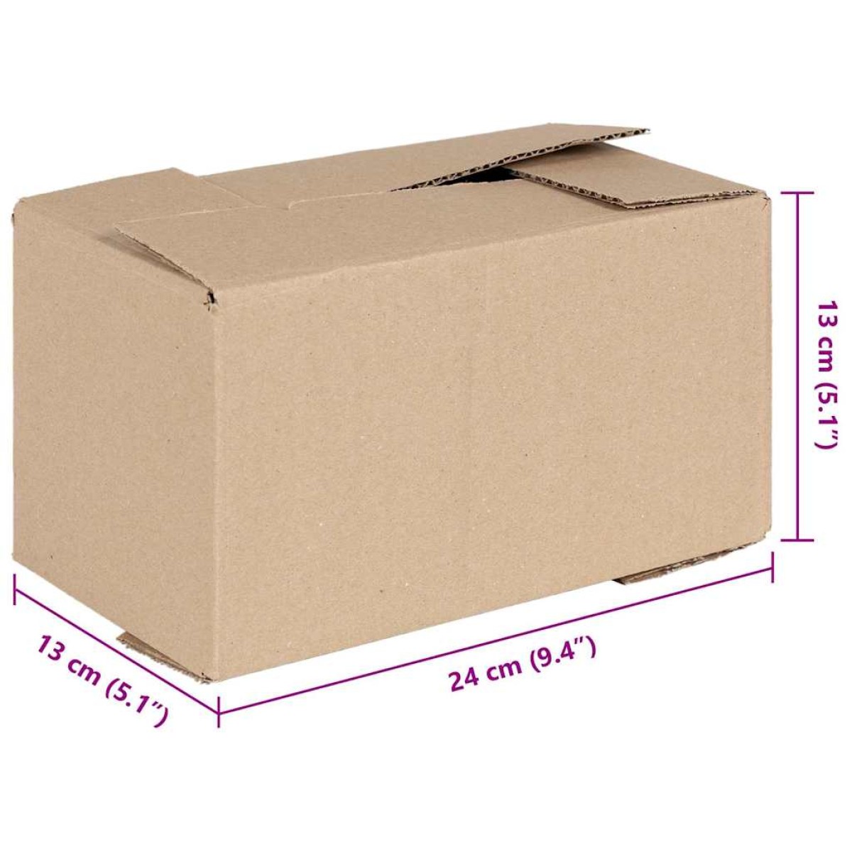vidaXL Πτυσσόμενο Κουτί 50 τμχ. Φυσικό 24 x 13 x 13 εκ. Χαρτόνι