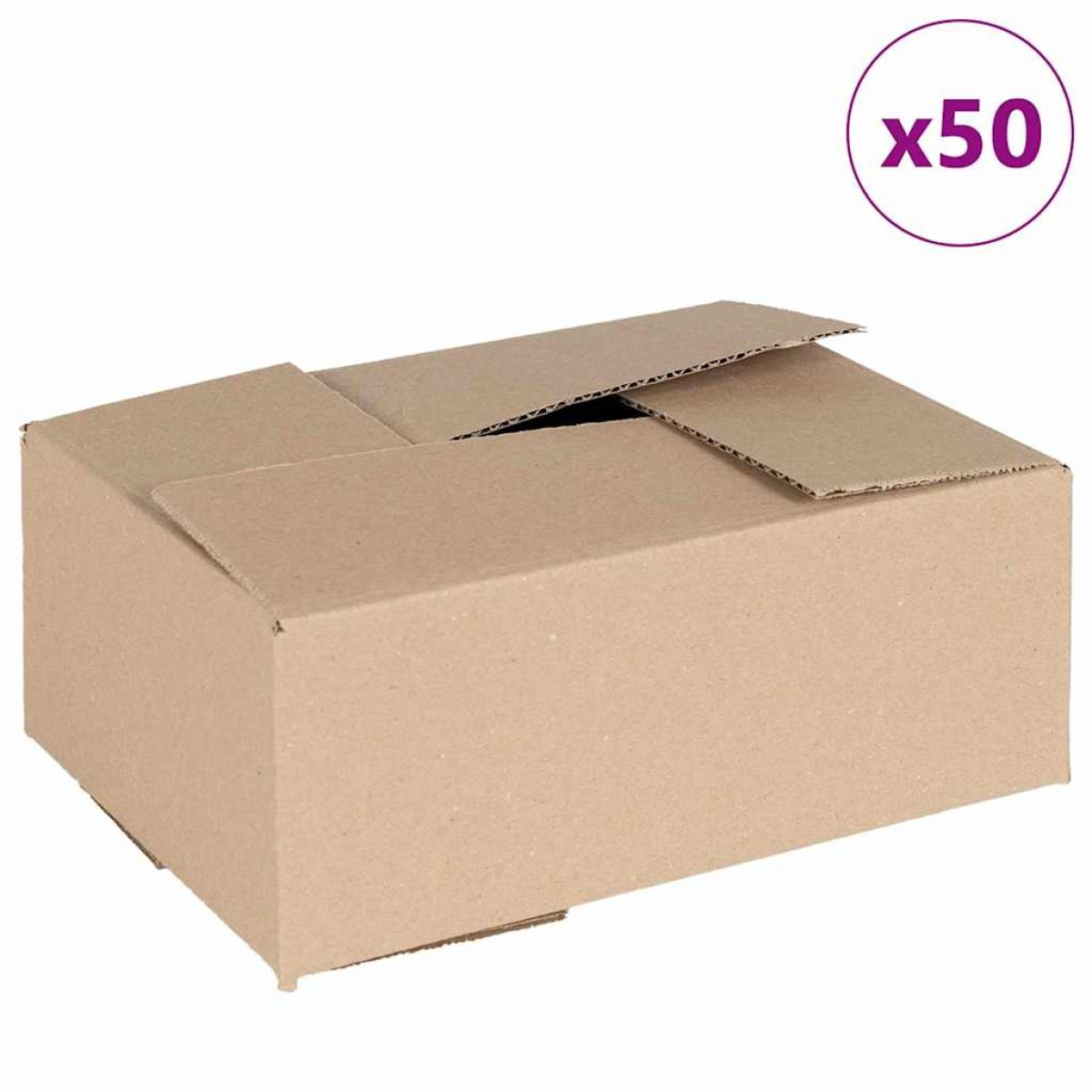 vidaXL Πτυσσόμενο Κουτί 50 τμχ. Φυσικό 25 x 17,5 x 10 εκ. Χαρτόνι
