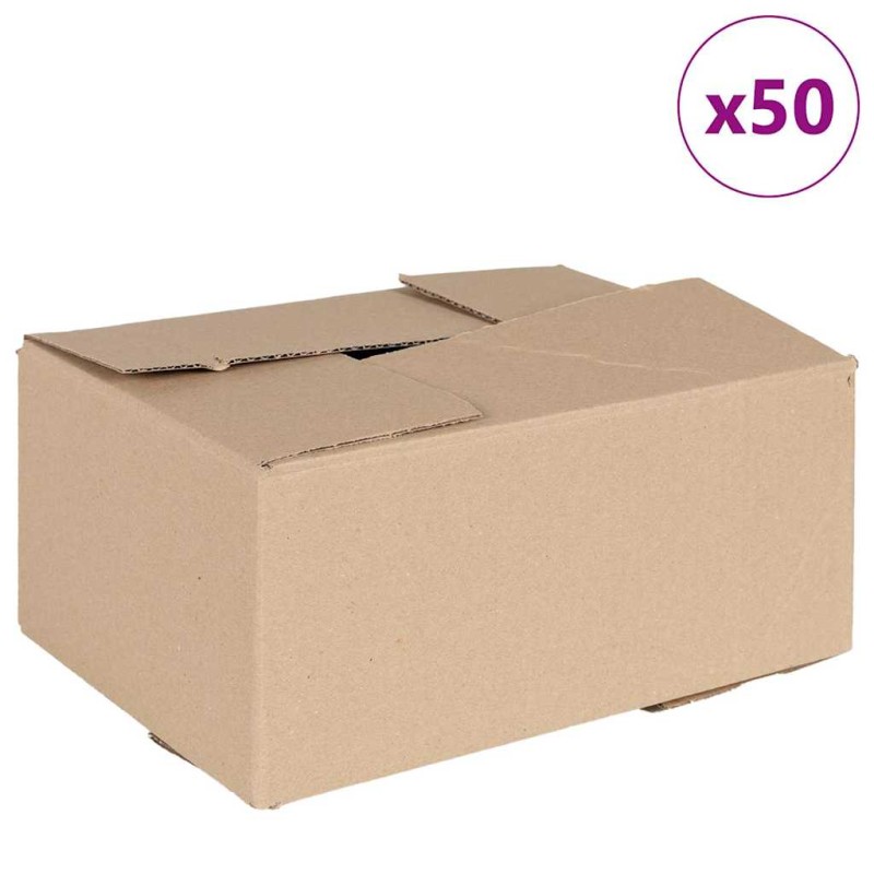 vidaXL Πτυσσόμενο Κουτί 50 τμχ. Φυσικό 30 x 21,5 x 14 εκ. Χαρτόνι