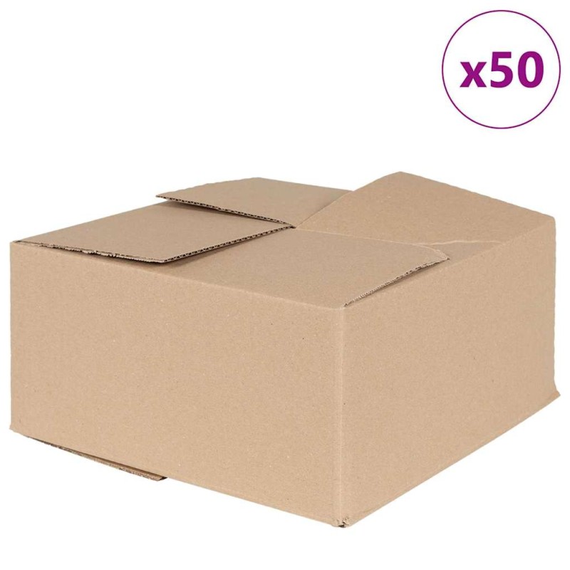 vidaXL Πτυσσόμενο Κουτί 50 τμχ. Φυσικό 30 x 30 x 15 cm Χαρτόνι
