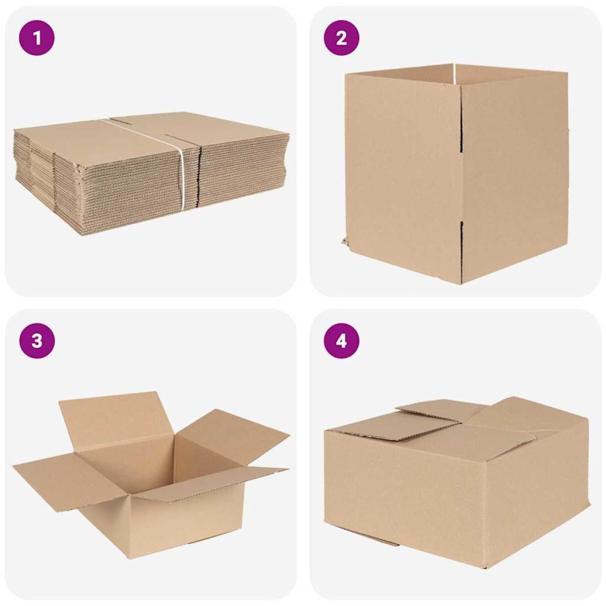 vidaXL Πτυσσόμενο Κουτί 50 τμχ. Φυσικό 30 x 30 x 15 cm Χαρτόνι