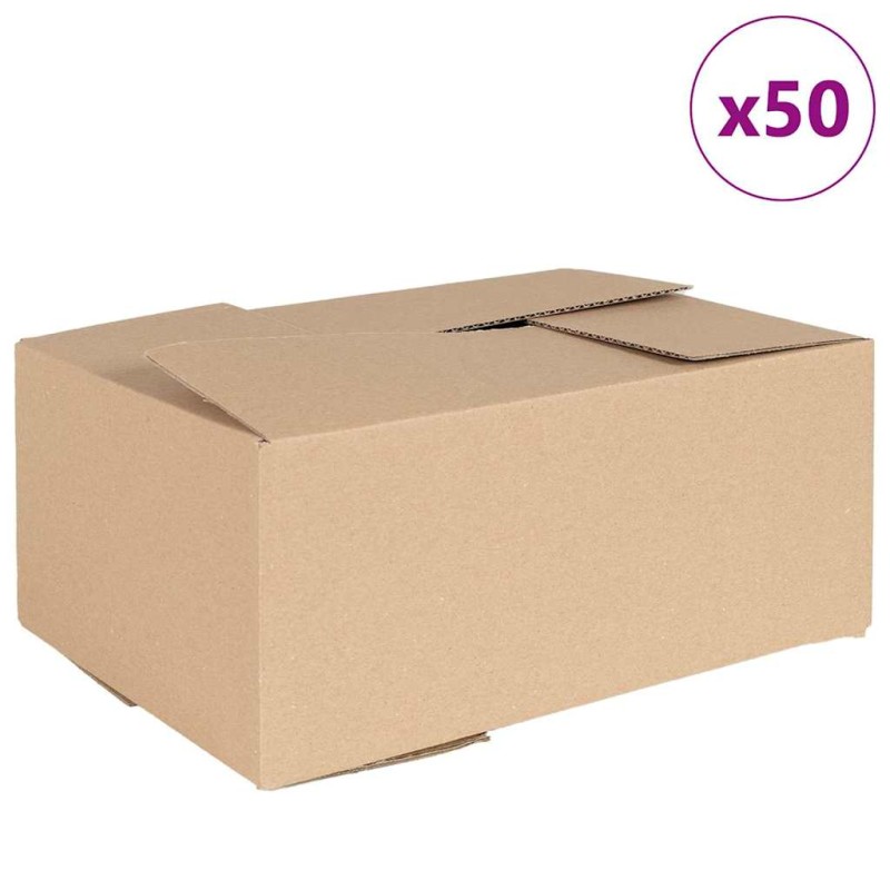 vidaXL Πτυσσόμενο Κουτί 50 τμχ. Φυσικό 35 x 24 x 15 εκ. Χαρτόνι