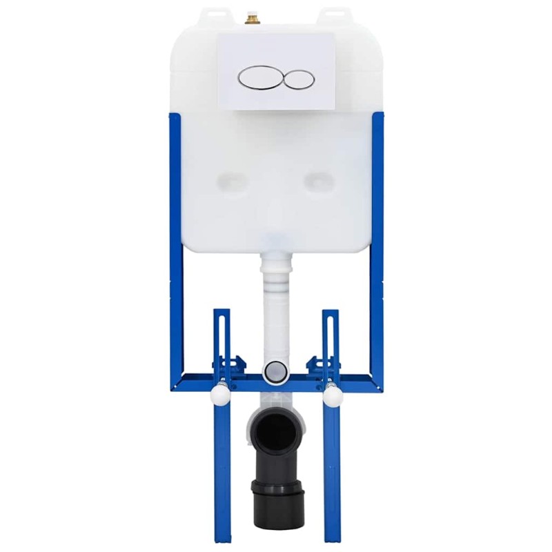 vidaXL Κούρσα κα cistern με αποθήκευση Λευκό 50 x 8 x 131 εκ Ατσάλι
