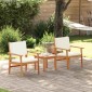 vidaXL Σετ Καναπέ Κήπου 3 τμχ. 2-Αριθμός καθισμάτων Κρέμες λευκό