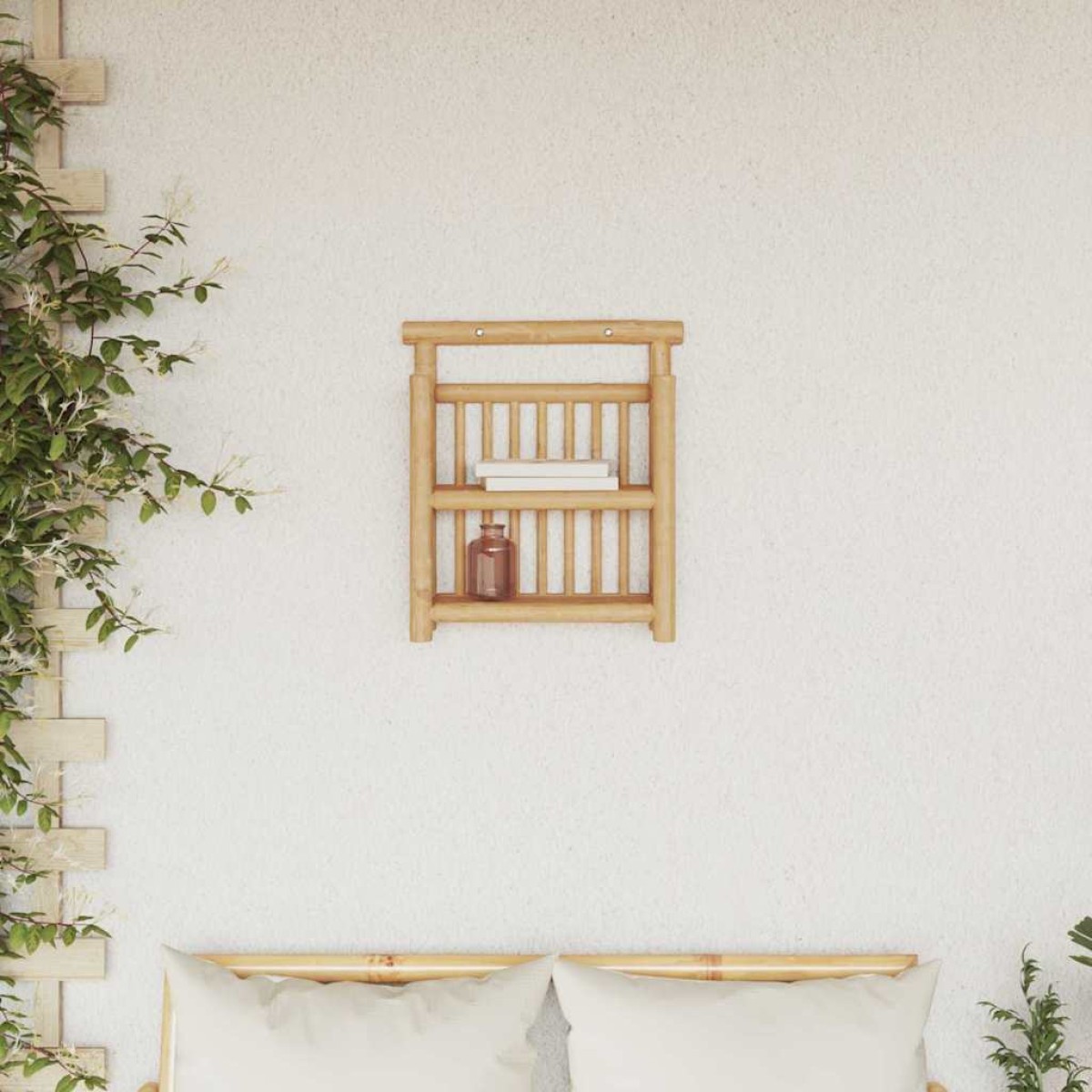 vidaXL Ράφι Τοίχου Επιτοίχιο Φυσικό 40 x 13 x 44 εκ. Μπαμπού