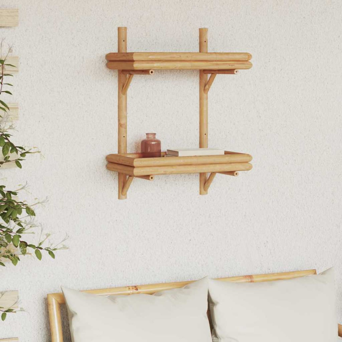 vidaXL Ράφι Τοίχου Επιτοίχιο Καφέ 39 x 26 x 60 εκ. Μπαμπού