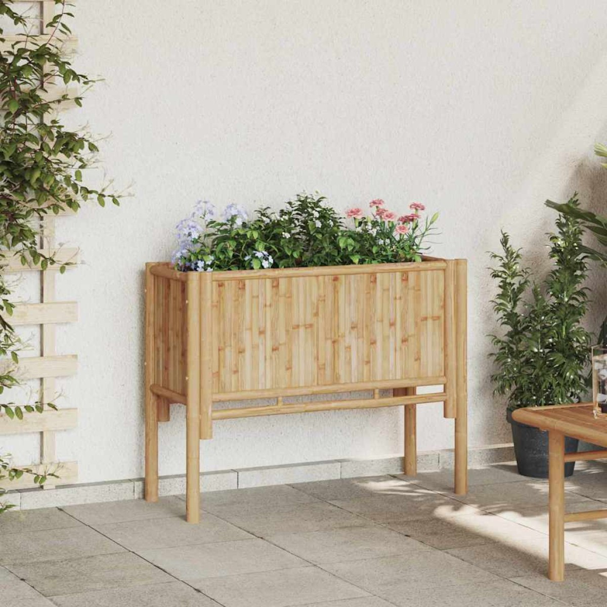 vidaXL Ανεβασμένο Κρεβάτι Καφέ 90 x 35 x 70 εκ. Μπαμπού