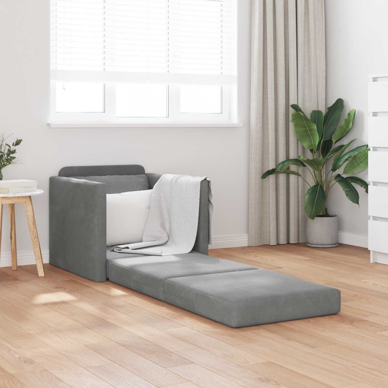vidaXL Κρεβάτι καναπές Σκούρο Γκρι 74 x 77 x 81 εκ. Βελούδο