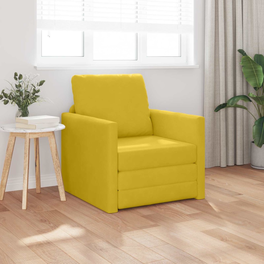 vidaXL Κρεβάτι καναπές Σκούρο κίτρινο 74 x 77 x 81 εκ. Βελούδο