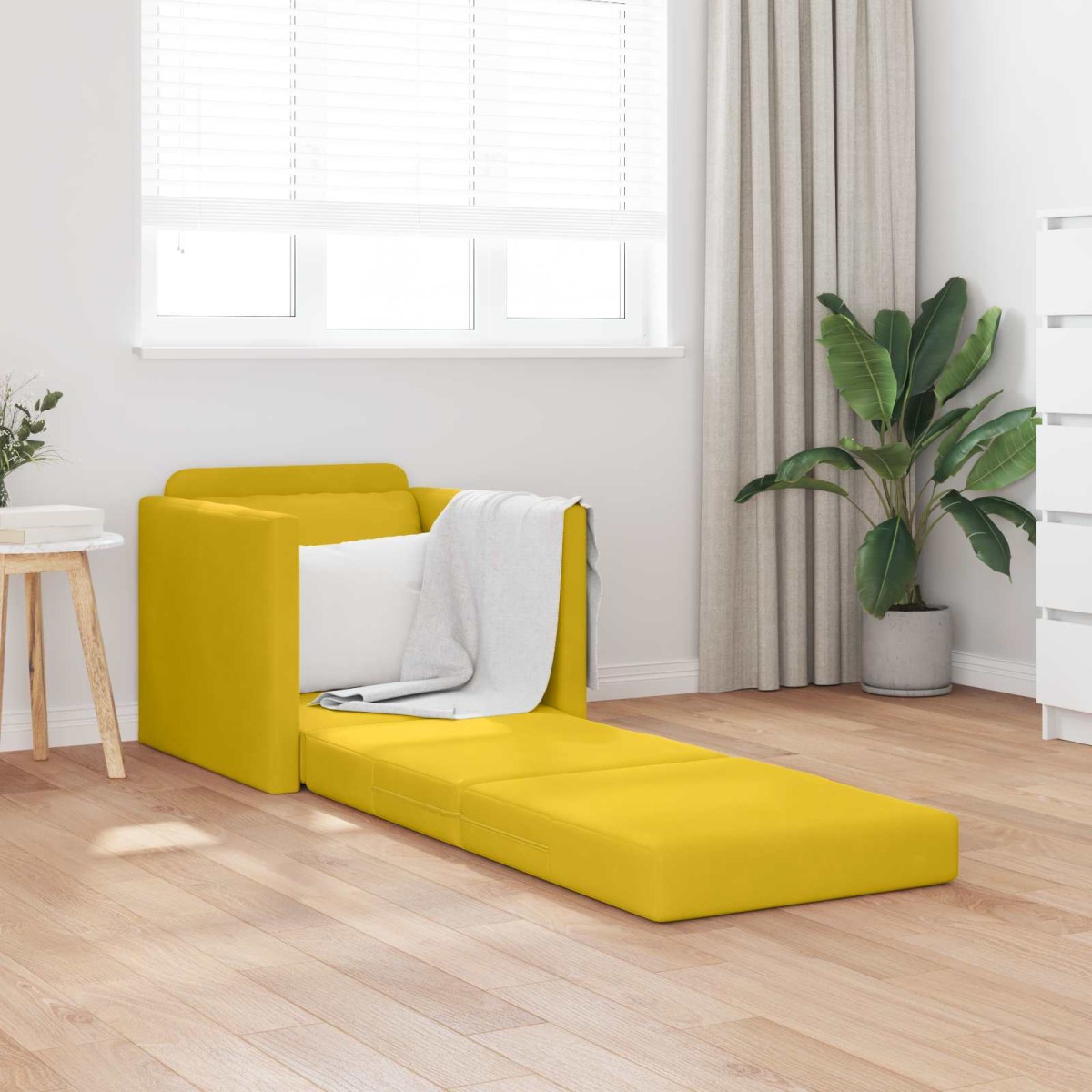 vidaXL Κρεβάτι καναπές Σκούρο κίτρινο 74 x 77 x 81 εκ. Βελούδο